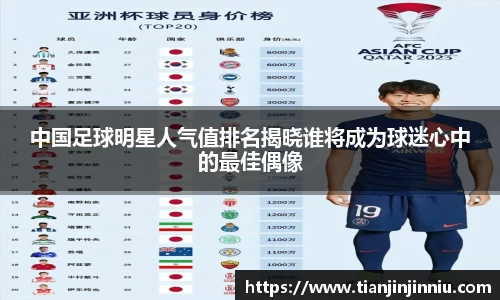 中国足球明星人气值排名揭晓谁将成为球迷心中的最佳偶像